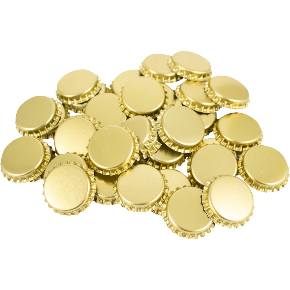 29mm Magnum Champagne Bottle Crown Caps - Gold - 50ea