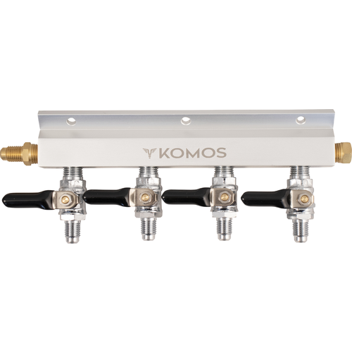 KOMOS Aluminum Gas Manifold - 1/4 in Flare