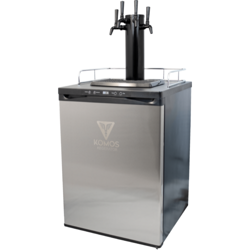 Komos Kegerator with Black Tower (Nukatap Blk Faucet) - Four Tap