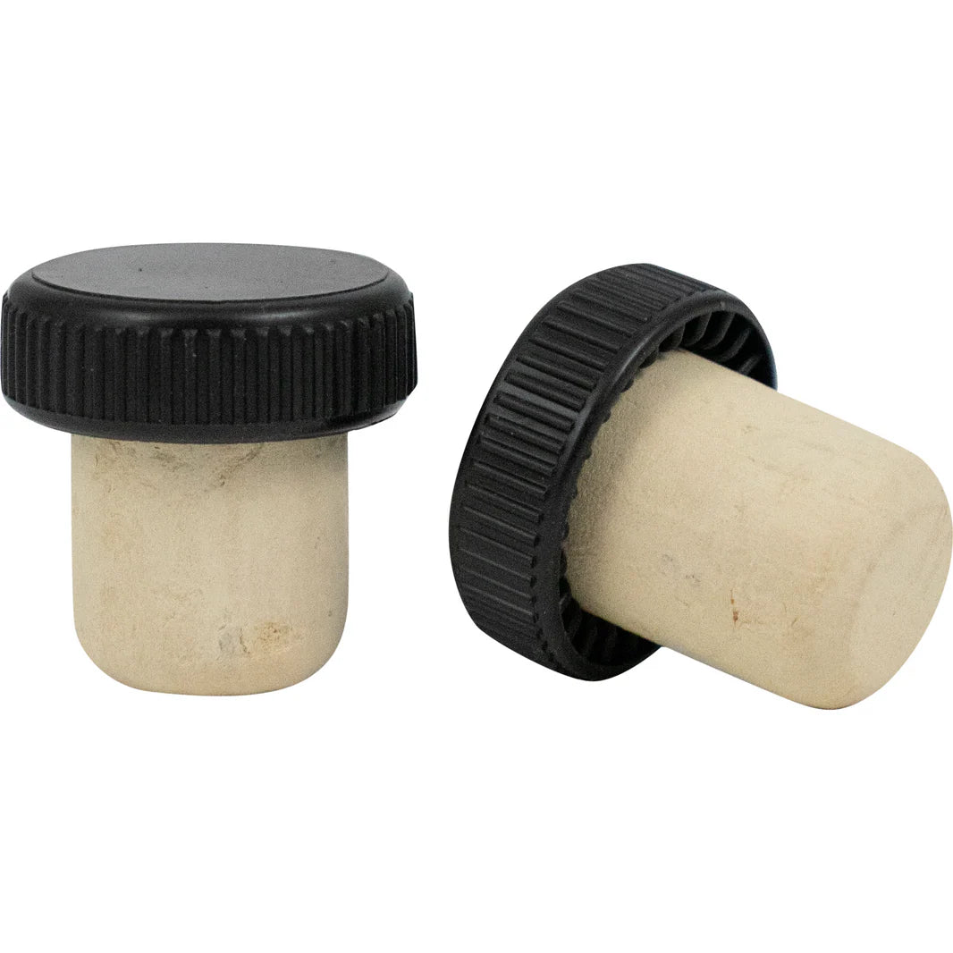 Bar Top Spirit Corks | Molinas MP TS | T-Cork Stopper | Whole Natural Cork | Black Top | 19.2mm Bag of 25