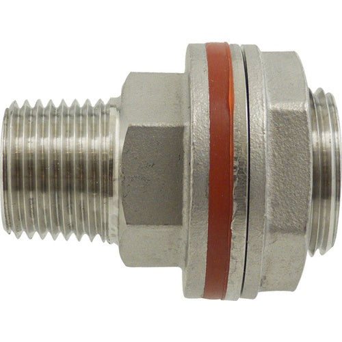 Stainless Bulkhead - 1/2" FPT x 1/2" MPT