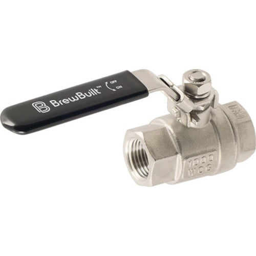 BrewBuilt Stainless Ball Valve - 1/2" Locking Full Port