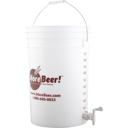 Bucket Fermenter with Spigot, Lid, Stopper, and Airlock