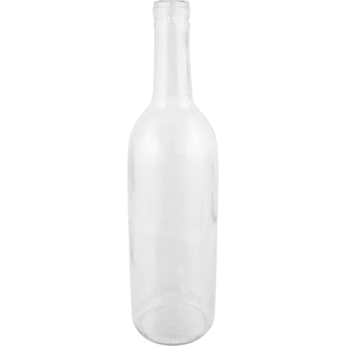 Wine Bottles - Bordeaux - Clear, Flat Bottom - 750ml - Case of 12