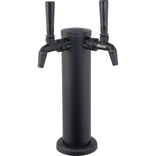 Komos Kegerator Two-Tap Tower with NukaTap Faucets Black Matte