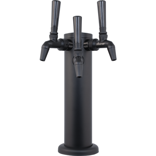 Komos Kegerator Three-Tap Tower with NukaTap Faucets Black Matte