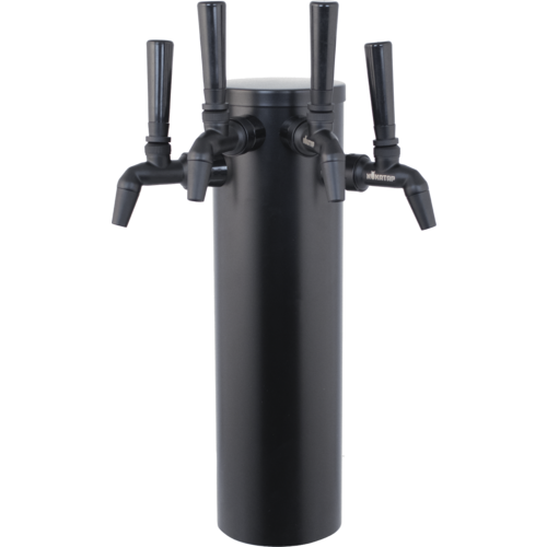 Komos Kegerator Four-Tap Tower with NukaTap Faucets Black Matte