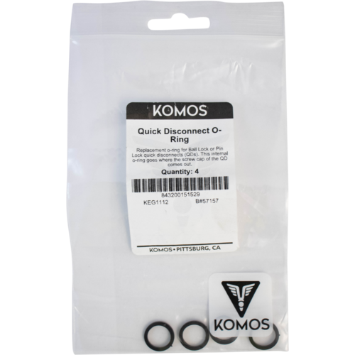 KOMOS® | O-ring Gasket for Ball Lock or Pin Lock Quick Disconnect (QD) | 4-Pack