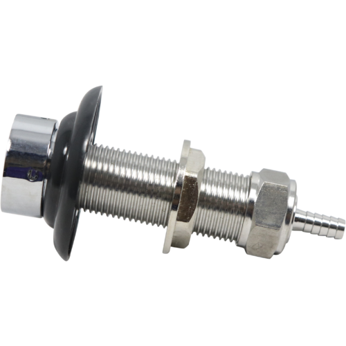 Komos Stainless Beer Faucet Shank - 3" - Hex Nut & Barb