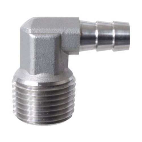 Stainless Elbow Barb - 3/8" x 1/2" MPT