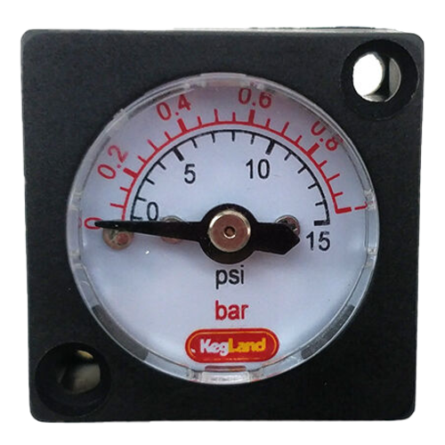 Mini Gauge for Duotight In-Line Regulator and Blowtie G2 - 0-15psi